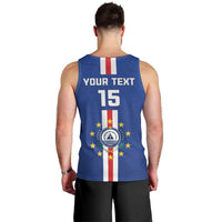 Custom Cape Verde Football Men Tank Top Go Champions Blue Sharks - Wonder Print Shop