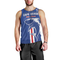 Custom Cape Verde Football Men Tank Top Go Champions Blue Sharks - Wonder Print Shop