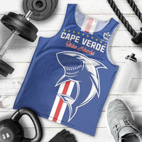 Custom Cape Verde Football Men Tank Top Go Champions Blue Sharks - Wonder Print Shop