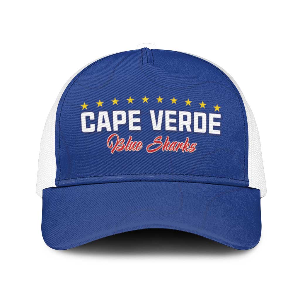 Cape Verde Football Mesh Trucker Cap Go Champions Blue Sharks - Wonder Print Shop