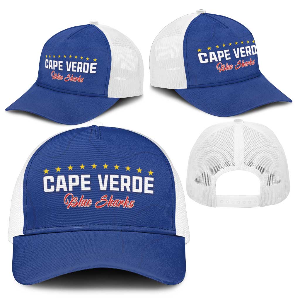 Cape Verde Football Mesh Trucker Cap Go Champions Blue Sharks - Wonder Print Shop