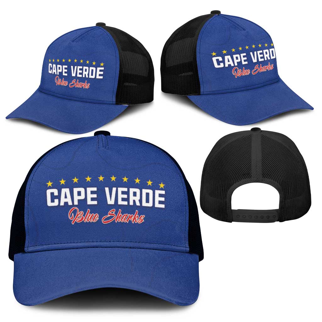 Cape Verde Football Mesh Trucker Cap Go Champions Blue Sharks - Wonder Print Shop