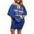 Custom Cape Verde Football Off Shoulder Short Dress Go Champions Blue Sharks - Wonder Print Shop