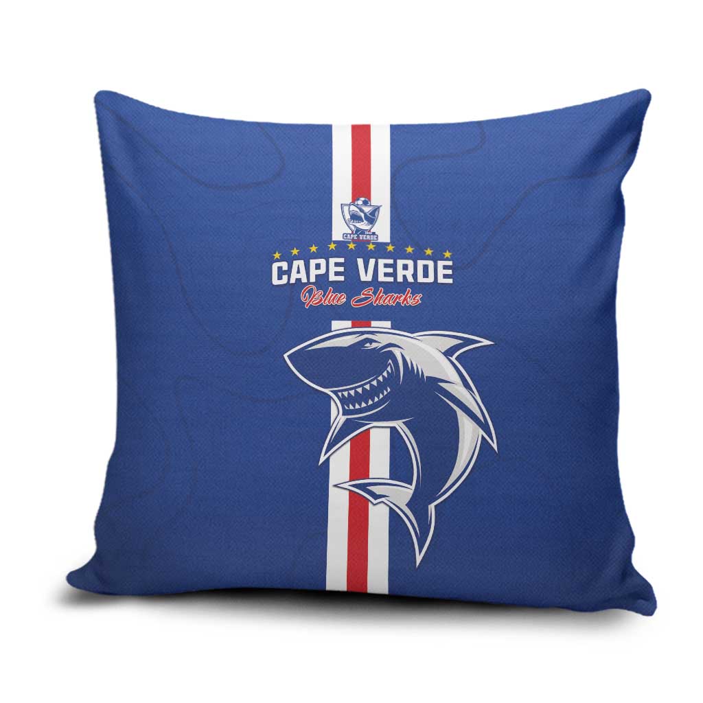 Cape Verde Football Pillow Cover Go Champions Blue Sharks - Wonder Print Shop