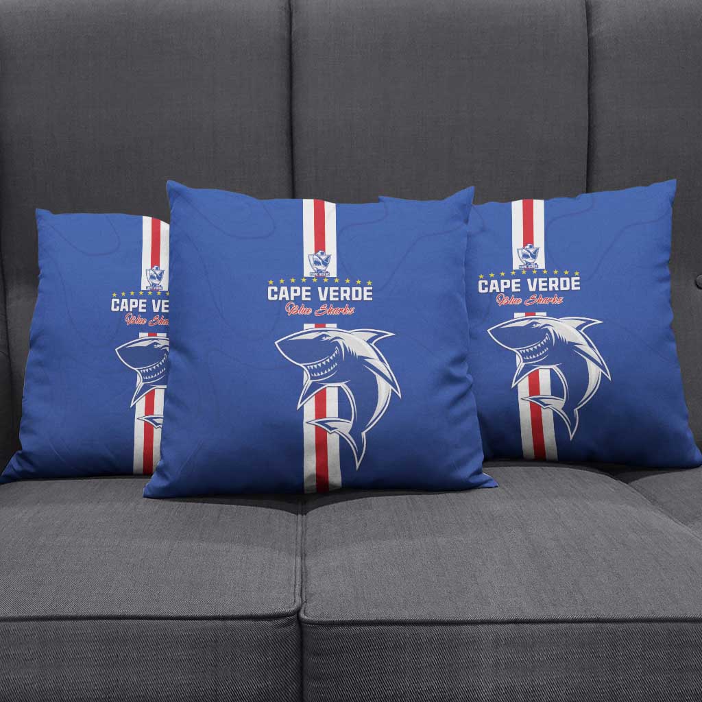 Cape Verde Football Pillow Cover Go Champions Blue Sharks - Wonder Print Shop