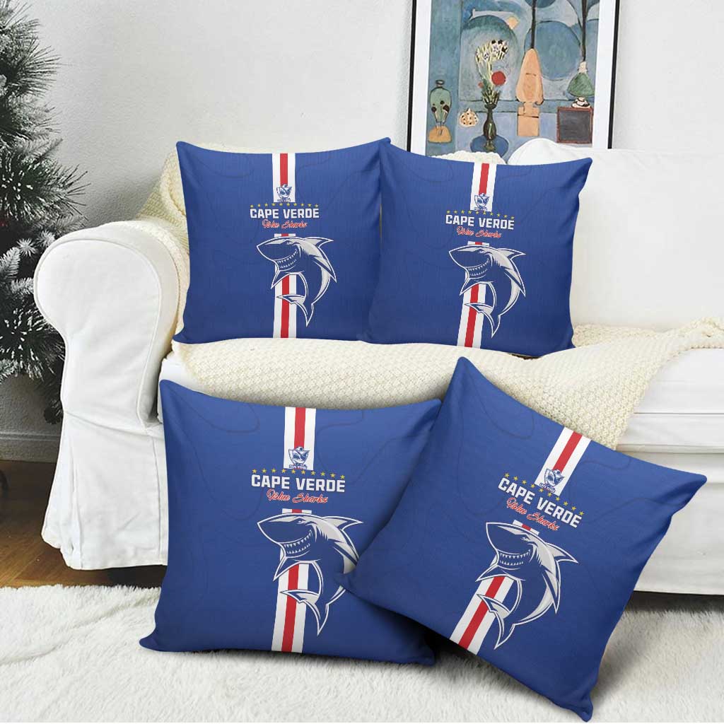 Cape Verde Football Pillow Cover Go Champions Blue Sharks - Wonder Print Shop