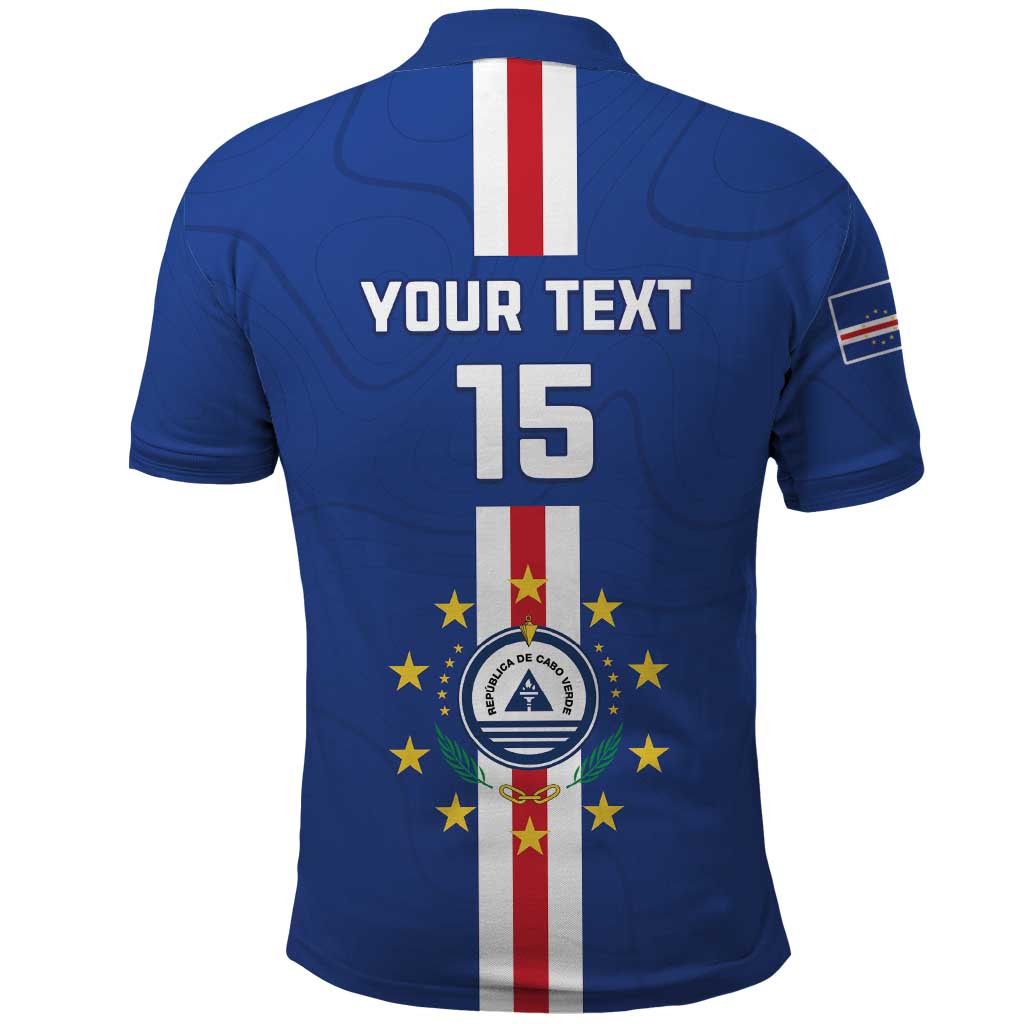 Custom Cape Verde Football Polo Shirt Go Champions Blue Sharks - Wonder Print Shop