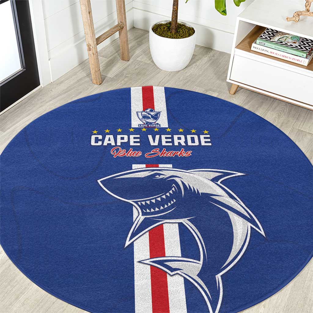 Cape Verde Football Round Carpet Go Champions Blue Sharks - Wonder Print Shop