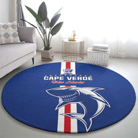 Cape Verde Football Round Carpet Go Champions Blue Sharks - Wonder Print Shop