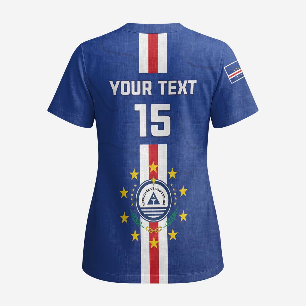 Custom Cape Verde Football Scrub Top Go Champions Blue Sharks - Wonder Print Shop