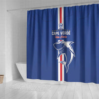 Cape Verde Football Shower Curtain Go Champions Blue Sharks - Wonder Print Shop