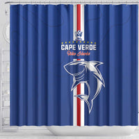 Cape Verde Football Shower Curtain Go Champions Blue Sharks - Wonder Print Shop