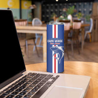 Custom Cape Verde Football Skinny Tumbler Go Champions Blue Sharks - Wonder Print Shop