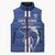 Custom Cape Verde Football Sleeveless Puffer Jacket Go Champions Blue Sharks - Wonder Print Shop