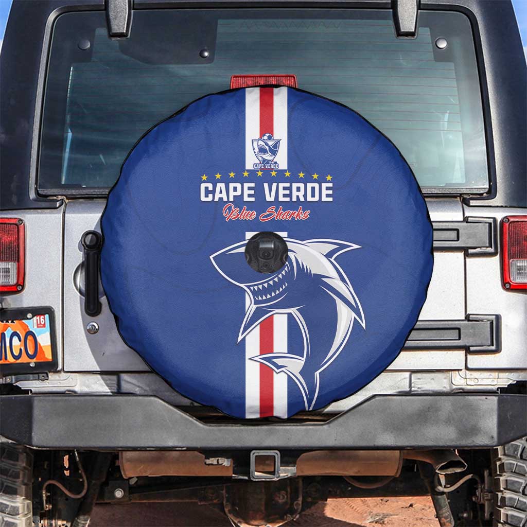 Cape Verde Football Spare Tire Cover Go Champions Blue Sharks - Wonder Print Shop