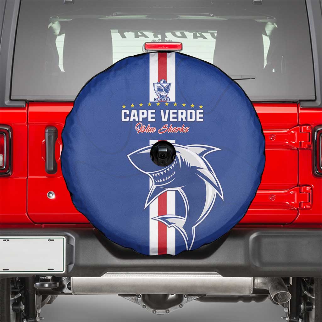 Cape Verde Football Spare Tire Cover Go Champions Blue Sharks - Wonder Print Shop