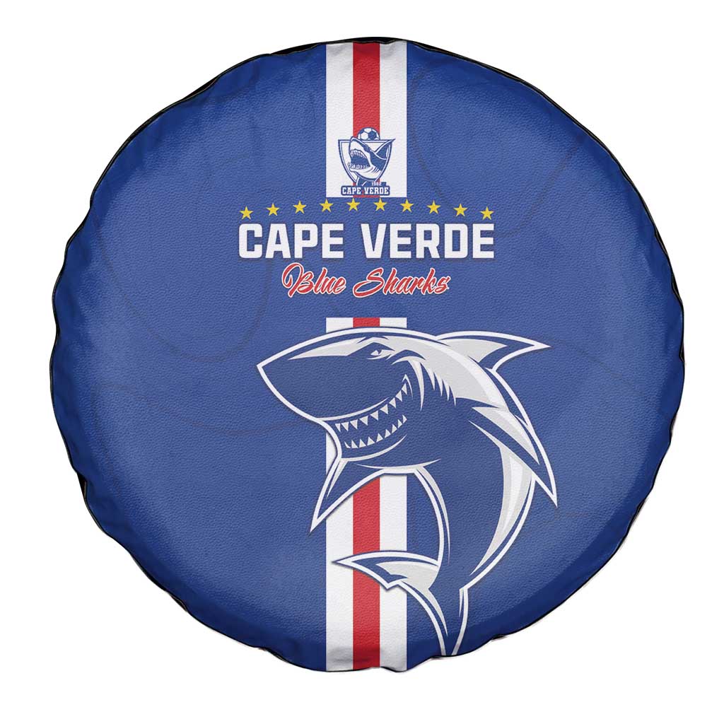 Cape Verde Football Spare Tire Cover Go Champions Blue Sharks - Wonder Print Shop