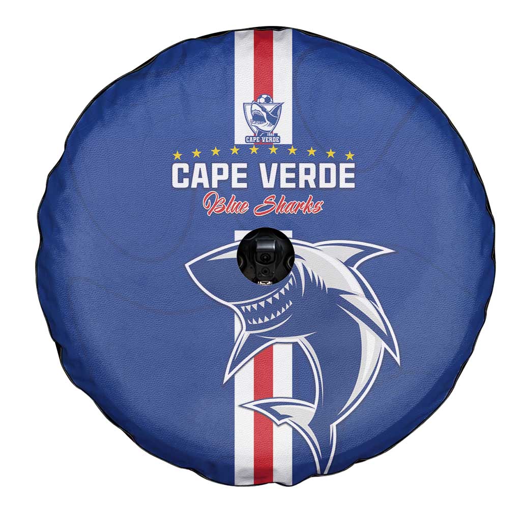 Cape Verde Football Spare Tire Cover Go Champions Blue Sharks - Wonder Print Shop