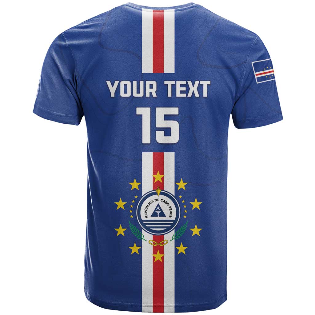 Custom Cape Verde Football T Shirt Go Champions Blue Sharks - Wonder Print Shop