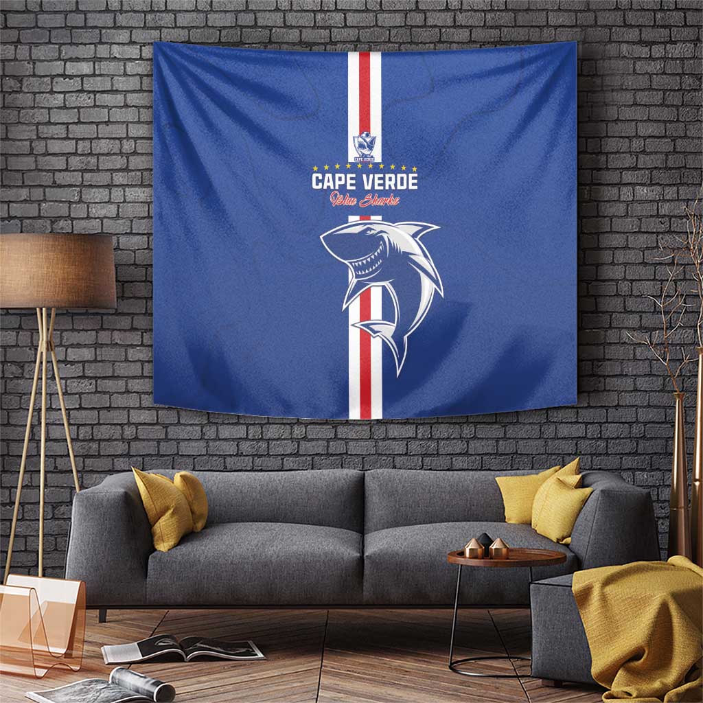 Cape Verde Football Tapestry Go Champions Blue Sharks - Wonder Print Shop