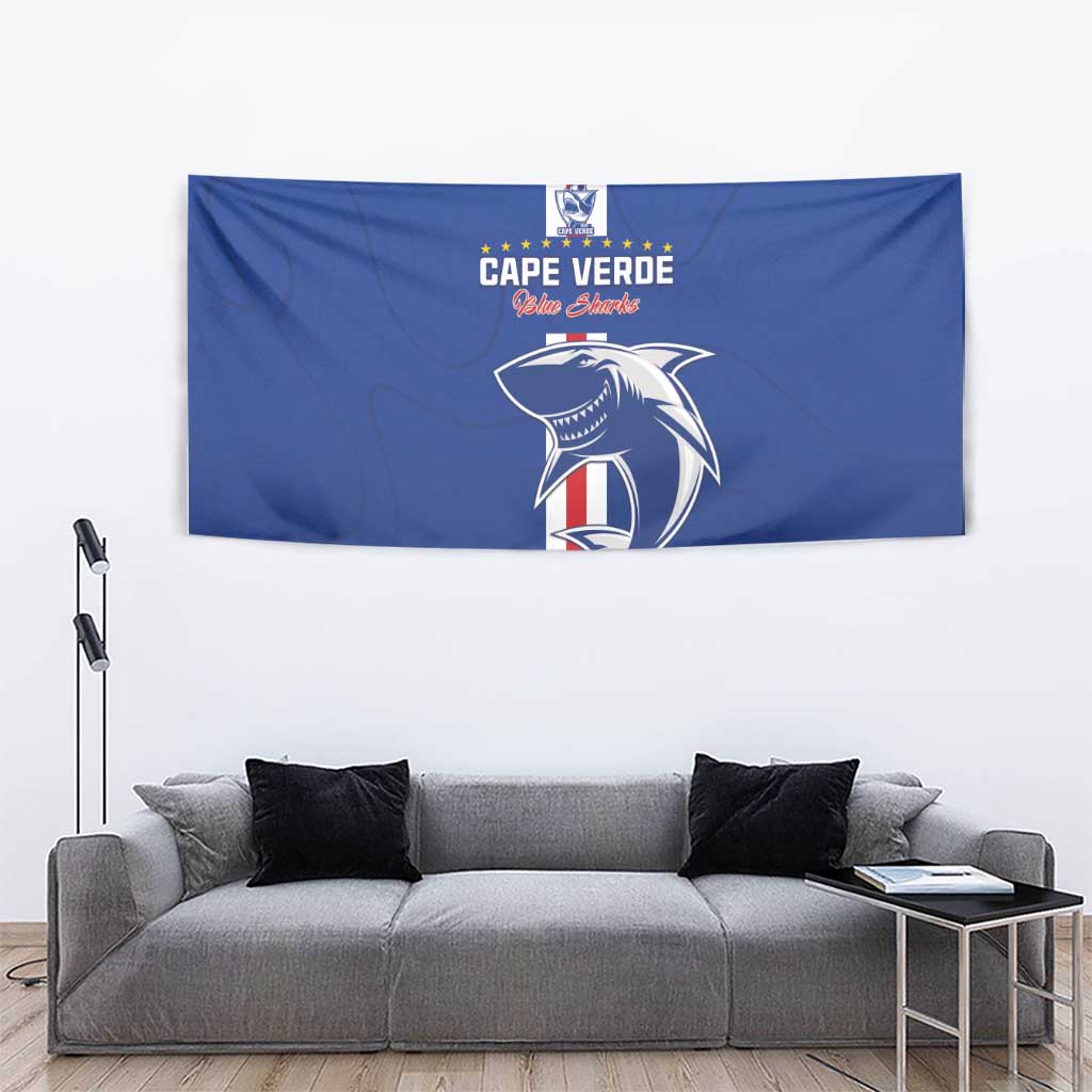 Cape Verde Football Tapestry Go Champions Blue Sharks - Wonder Print Shop