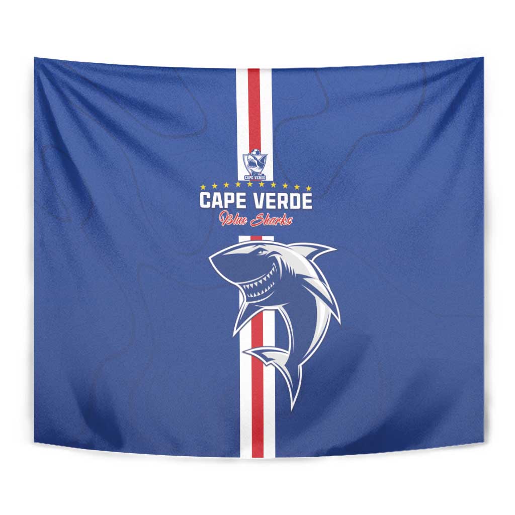 Cape Verde Football Tapestry Go Champions Blue Sharks - Wonder Print Shop