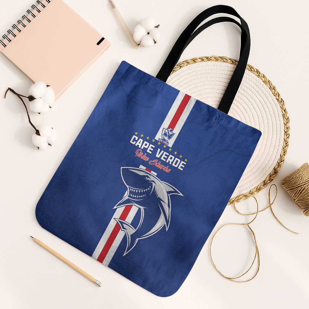 Cape Verde Football Tote Bag Go Champions Blue Sharks - Wonder Print Shop