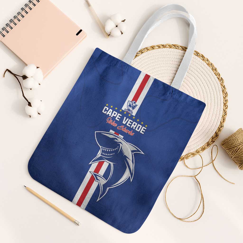 Cape Verde Football Tote Bag Go Champions Blue Sharks - Wonder Print Shop