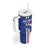 Custom Cape Verde Football Tumbler With Handle Go Champions Blue Sharks - Wonder Print Shop