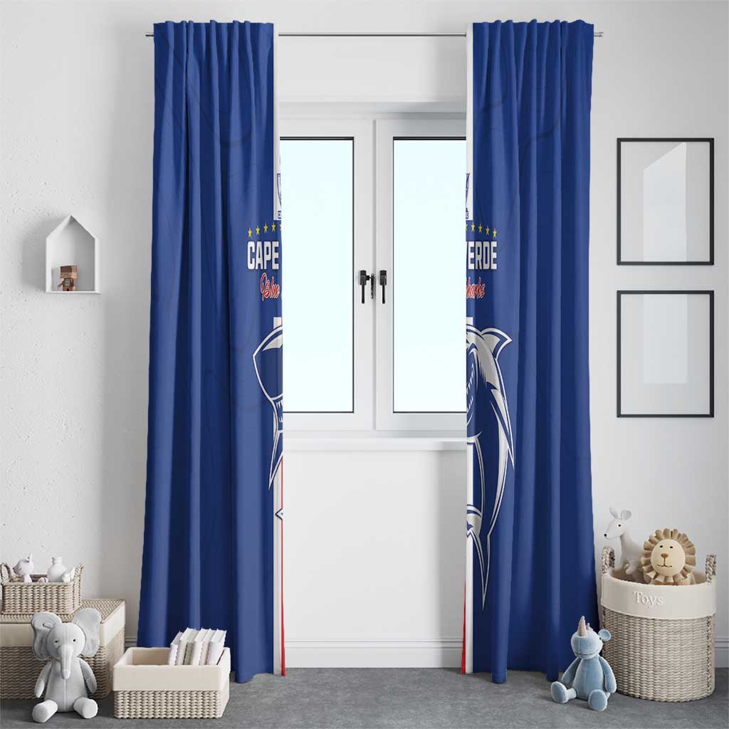 Cape Verde Football Window Curtain Go Champions Blue Sharks - Wonder Print Shop
