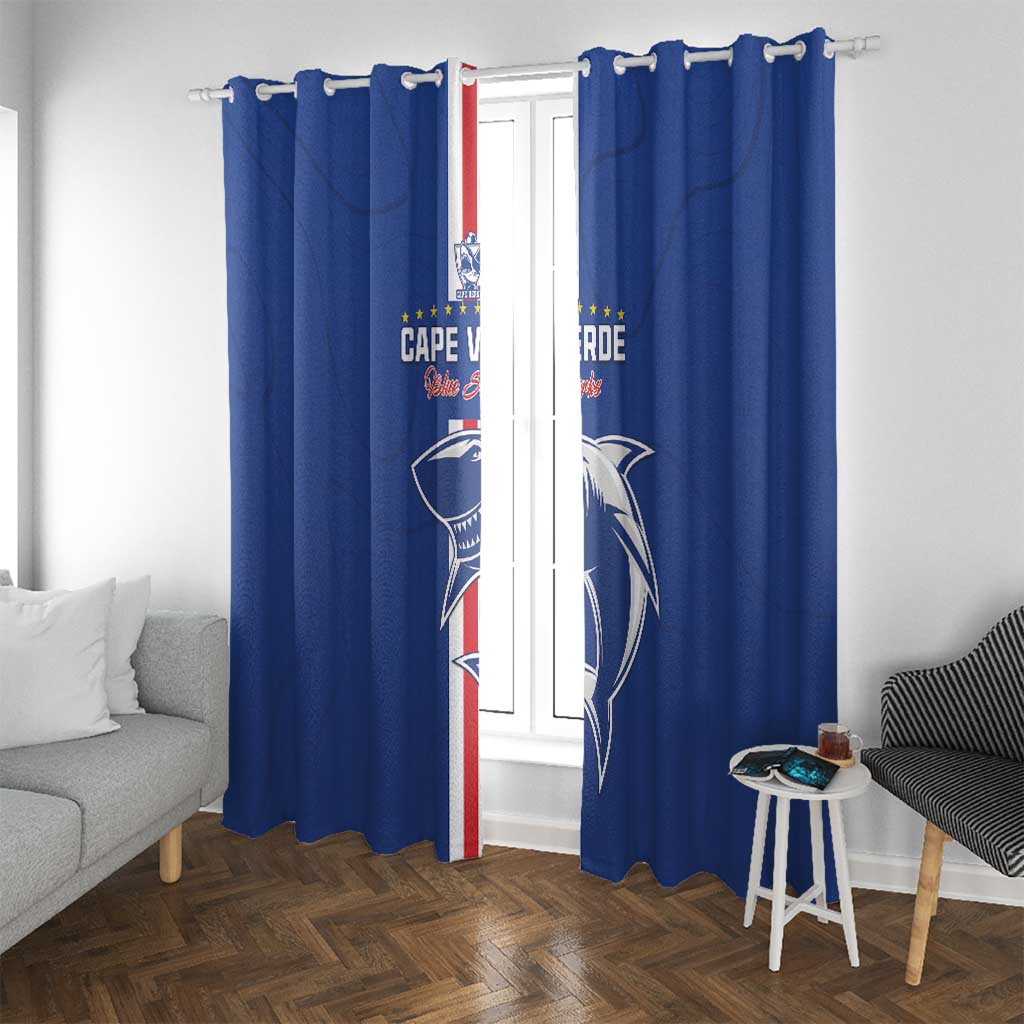 Cape Verde Football Window Curtain Go Champions Blue Sharks - Wonder Print Shop