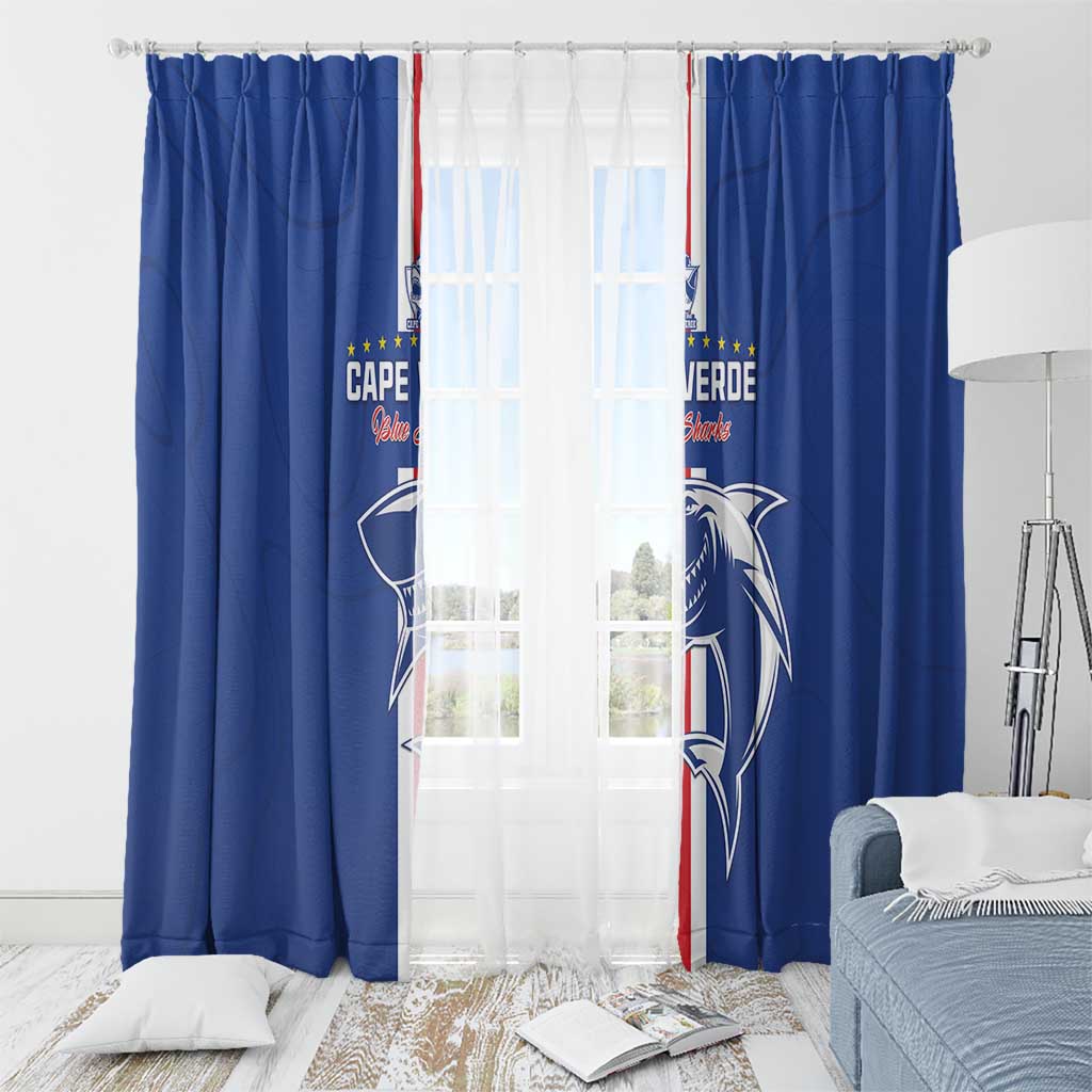 Cape Verde Football Window Curtain Go Champions Blue Sharks - Wonder Print Shop