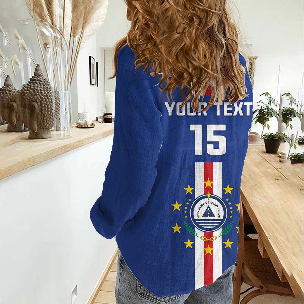 Custom Cape Verde Football Women Casual Shirt Go Champions Blue Sharks - Wonder Print Shop