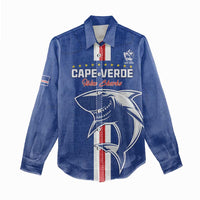 Custom Cape Verde Football Women Casual Shirt Go Champions Blue Sharks - Wonder Print Shop