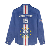 Custom Cape Verde Football Women Casual Shirt Go Champions Blue Sharks - Wonder Print Shop