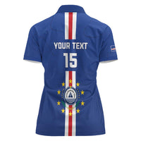 Custom Cape Verde Football Women Polo Shirt Go Champions Blue Sharks - Wonder Print Shop