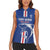 Custom Cape Verde Football Women Sleeveless Polo Shirt Go Champions Blue Sharks - Wonder Print Shop