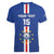 Custom Cape Verde Football Women V-Neck T-Shirt Go Champions Blue Sharks - Wonder Print Shop