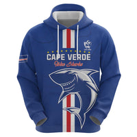 Custom Cape Verde Football Zip Hoodie Go Champions Blue Sharks - Wonder Print Shop