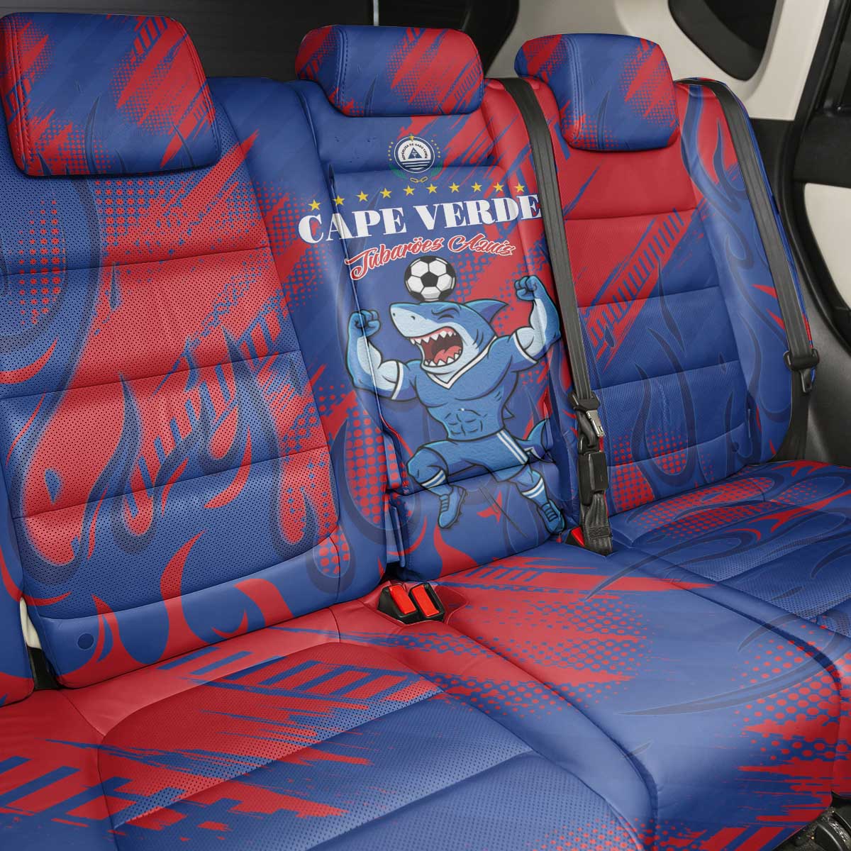 Cape Verde Football Back Car Seat Cover One Team One Victory - Wonder Print Shop