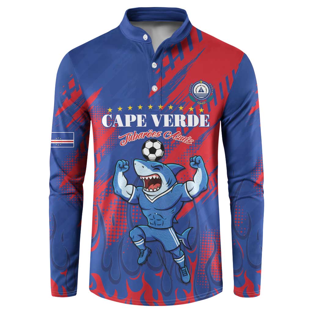 Custom Cape Verde Football Button Sweatshirt One Team One Victory - Wonder Print Shop