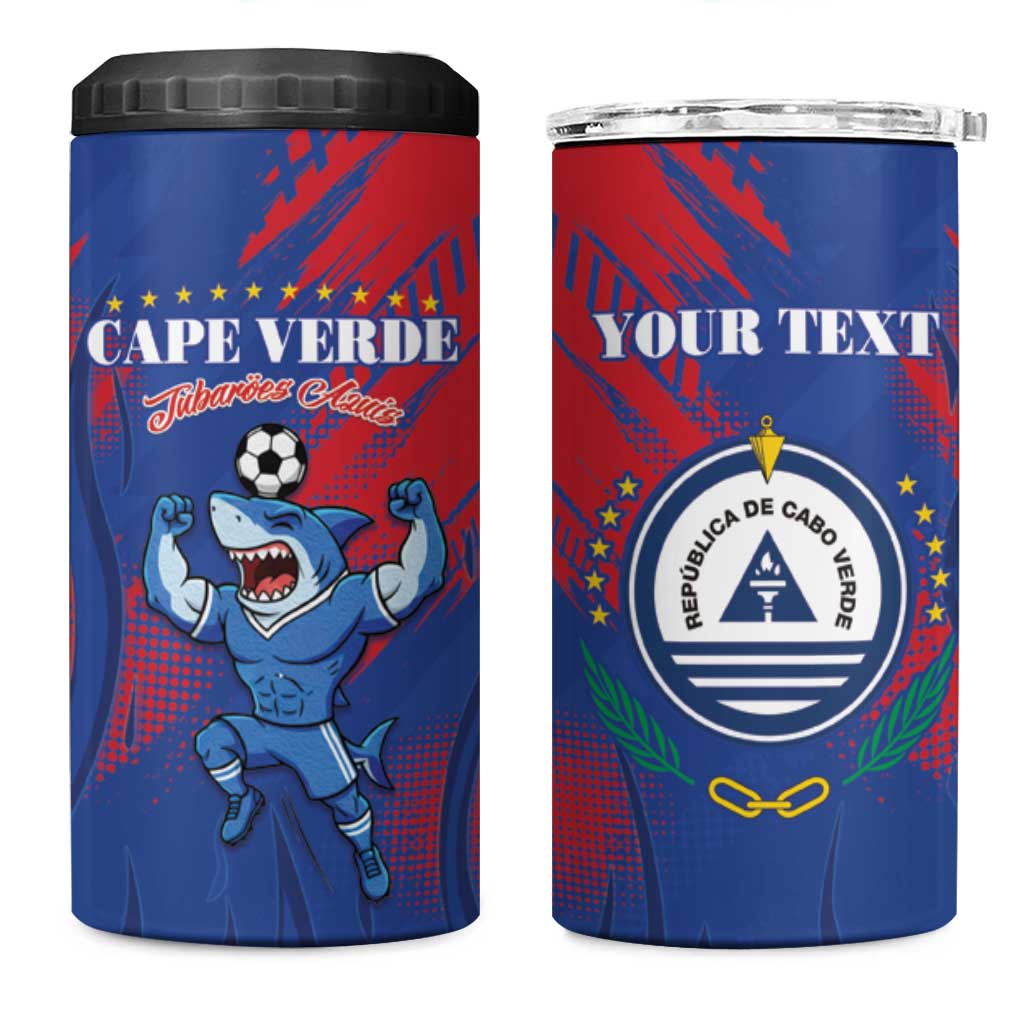 Custom Cape Verde Football 4 in 1 Can Cooler Tumbler One Team One Victory - Wonder Print Shop