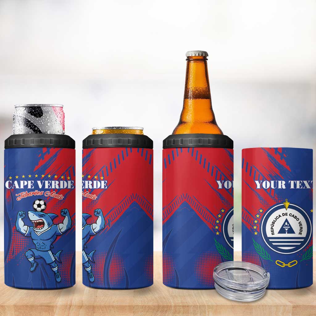 Custom Cape Verde Football 4 in 1 Can Cooler Tumbler One Team One Victory - Wonder Print Shop
