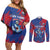 Custom Cape Verde Football Couples Matching Off Shoulder Short Dress and Long Sleeve Button Shirt One Team One Victory - Wonder Print Shop