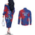 Custom Cape Verde Football Couples Matching Off The Shoulder Long Sleeve Dress and Long Sleeve Button Shirt One Team One Victory - Wonder Print Shop