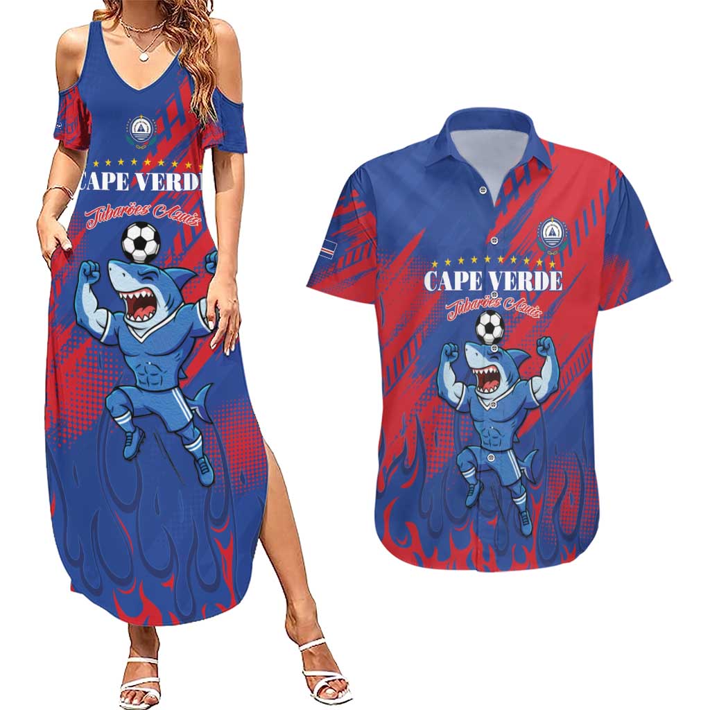 Custom Cape Verde Football Couples Matching Summer Maxi Dress and Hawaiian Shirt One Team One Victory - Wonder Print Shop