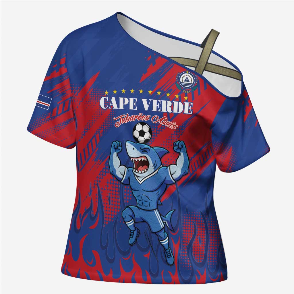 Custom Cape Verde Football Cross Shoulder Shirt One Team One Victory - Wonder Print Shop