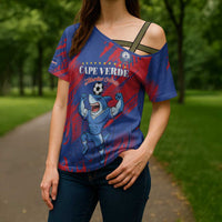 Custom Cape Verde Football Cross Shoulder Shirt One Team One Victory - Wonder Print Shop