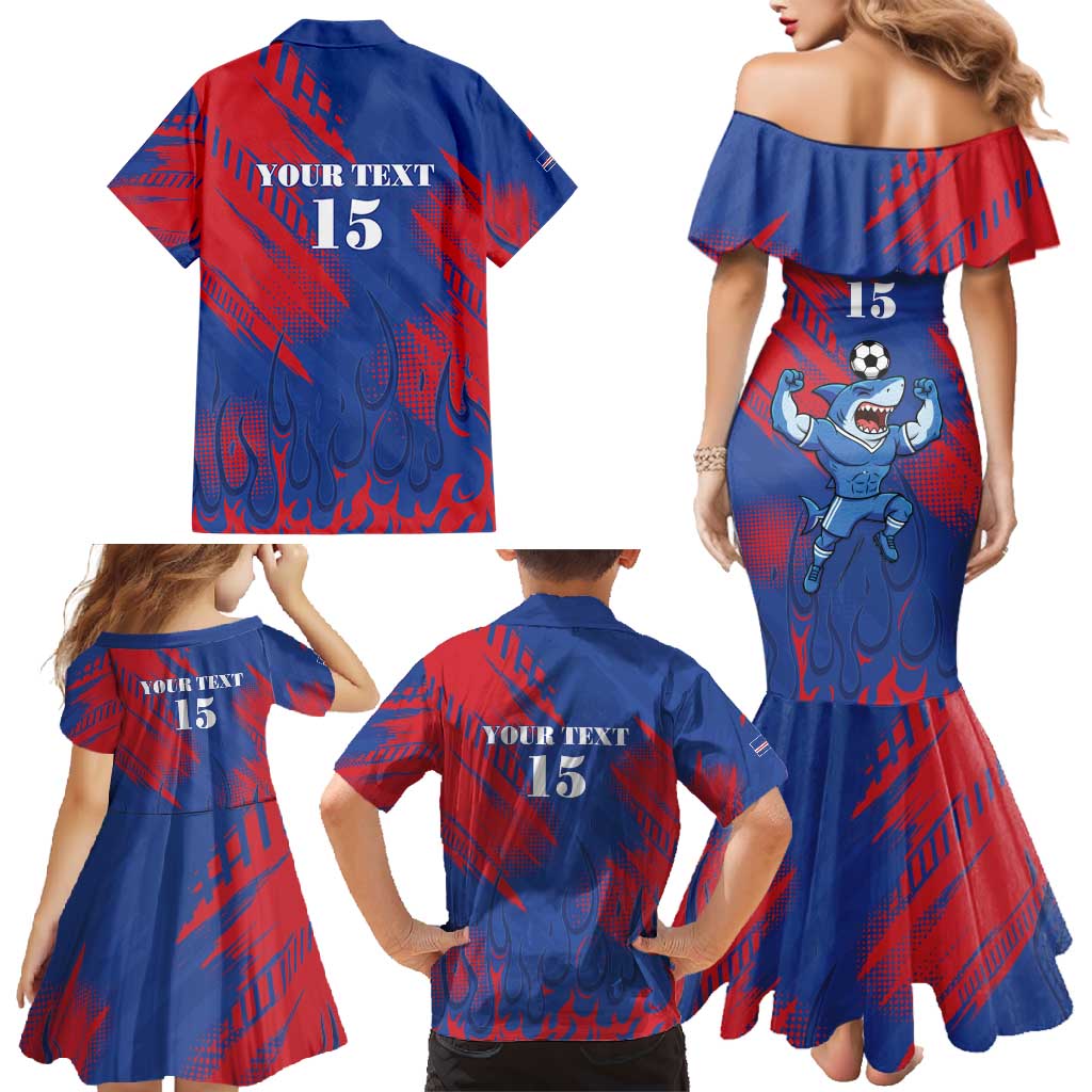 Custom Cape Verde Football Family Matching Mermaid Dress and Hawaiian Shirt One Team One Victory - Wonder Print Shop