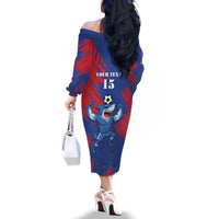 Custom Cape Verde Football Family Matching Off The Shoulder Long Sleeve Dress and Hawaiian Shirt One Team One Victory - Wonder Print Shop